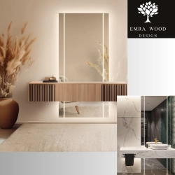 Lustro prostokątne w dwóch częściach z podświetleniem - MERY LED