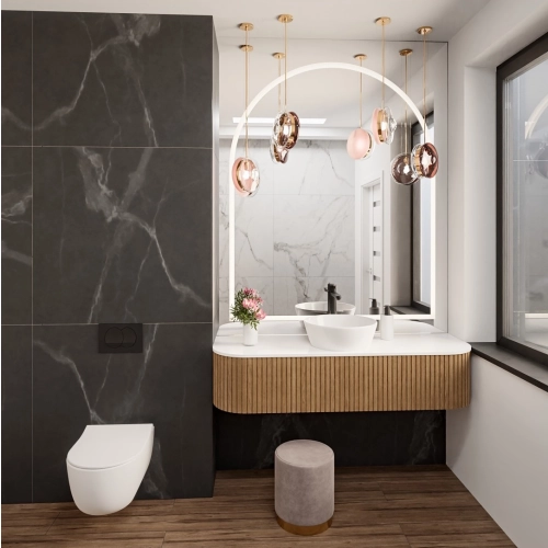 Lustro łazienkowe z podświetleniem półowalnym KLARA LED