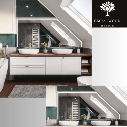 Piaskowane lustro na poddasze - NA WYMIAR - LEGA LED