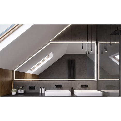 Piaskowane lustro na poddasze - NA WYMIAR - REGA LED