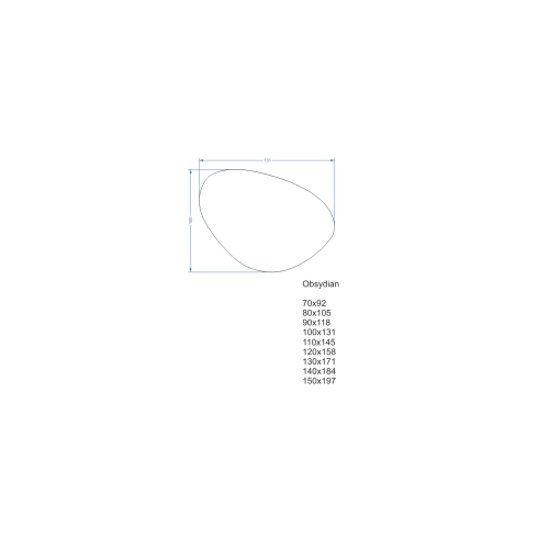 Lustro o nieregularnym kształcie w ramie- OBSYDIAN W RAMIE