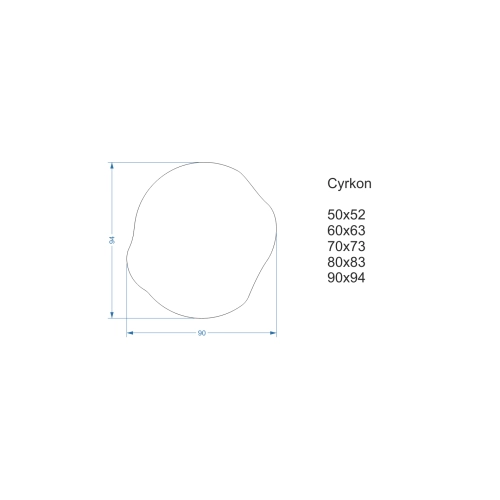 Lustro o organicznym kształcie w ramie - CYRKON W RAMIE
