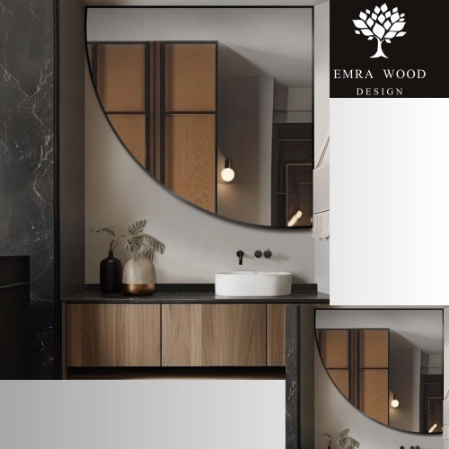 Lustro ćwiartka z koła w ramie MDF - ĆWIARTKA W RAMIE