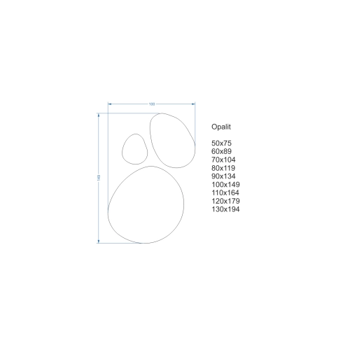 Zestaw trzech luster organicznych w ramie - OPALIT W RAMIE