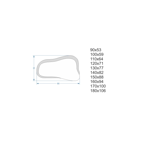 Nieregularne lustro na lustrze postarzanym morena - METRUM