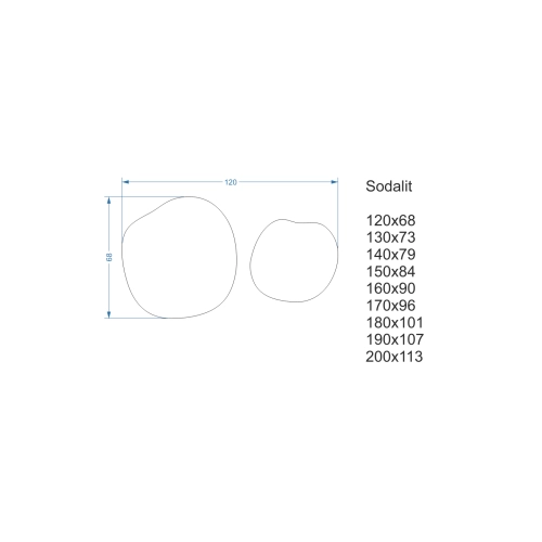 Zestaw luster organicznych w ramie- SODALIT W RAMIE