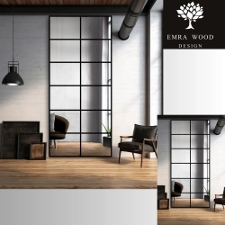 Długie lustro loft ze szprosami - ACHILLES