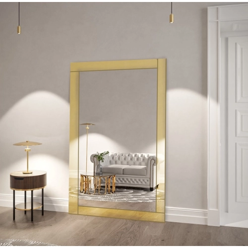 Lustro w dekoracyjnej lustrzanej ramie w złotym połysku - KARAT