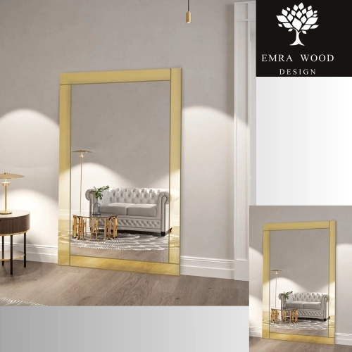 Lustro w dekoracyjnej lustrzanej ramie w złotym połysku - KARAT