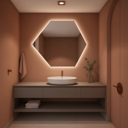 Lustro o geometrycznym kształcie z podświetleniem – GEOME LED