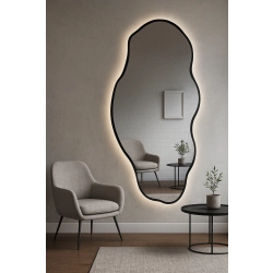 Lustro o organicznym kształcie w ramie z podświetleniem - LOLIT W RAMIE LED