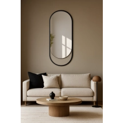 Lustro owalne w czarnej matowej ramie mdf - OLAF - kolor ramy do wyboru