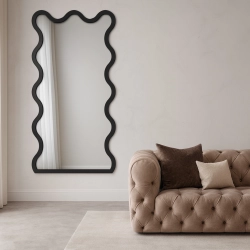 Lustro nieregularne w ramie mdf - TWIST – Blobs Mirrors Czarna Rama