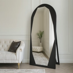 Organiczne lustro stojące w półowalu w ramie MDF - PIRYT STOJĄCE