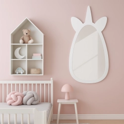 Lustro dekoracyjne ścienne dla dziecka w ramie mdf - JEDNOROŻEC