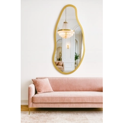 Nieregularne lustro w ramie złoty połysk - BARYT SHINE