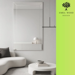 Lustro kryształowe glamour w lustrzanej ramie - PERLA OptiWhite