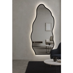Lustro o organicznym kształcie w ramie z podświetleniem - AURO W RAMIE LED 2