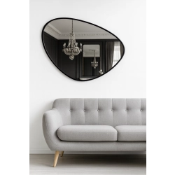 Lustro o nieregularnym kształcie w ramie- OBSYDIAN W RAMIE