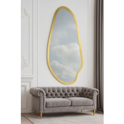 Nieregularne lustro w ramie złoty połysk - JASPIS SHINE