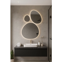 Zestaw trzech luster o organicznym kształcie z podświetleniem - OPALIT LED