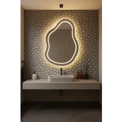 Lustro łazienkowe o nieregularnym kształcie - STONE LED II