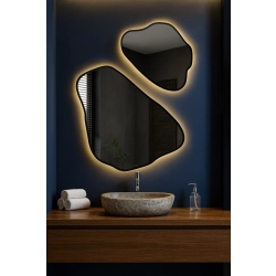 Zestaw luster o nieregularnym kształcie w ramie z podświetleniem - MORION W RAMIE LED