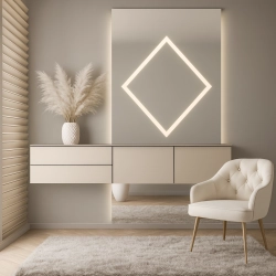 Lustro do toaletki w dwóch częściach z podświetleniem - ROMBI GLAM LED