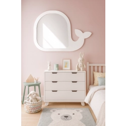 Lustro dekoracyjne ścienne dla dziecka w ramie mdf - WIELORYB