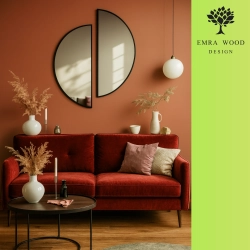 Zestaw połówek koła w ramie czarnej MDF SLIM - ZESTAW HILDA - kolor ramy do wyboru