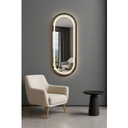Lustro owalne w ramie mdf z podświetleniem - OSKAR W RAMIE LED III