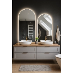 Zestaw dwóch luster łazienkowych półowalnych z podświetleniem - FRANK LED ZESTAW