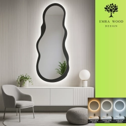 Lustro o nieregularnym kształcie w ramie mdf z podświetleniem- RISOL W RAMIE LED