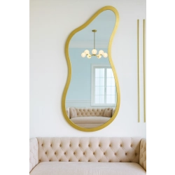 Nieregularne lustro w ramie złoty połysk – ANGELIT II SHINE