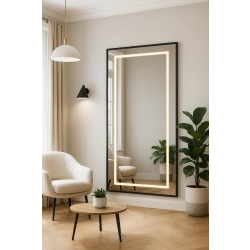 Lustro w czarnej ramie z podświetleniem - 1503 LED I - kolor ramy do wyboru