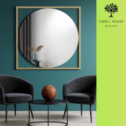 Lustro ARA GOLD – okrągłe lustro w złotej ramie do salonu, łazienki i sypialni