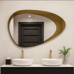 Lustro o organicznym kształcie z podświetleniem - KALCYT LED