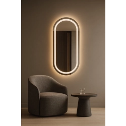 Lustro owalne piaskowane z podświetleniem - HOLI LED