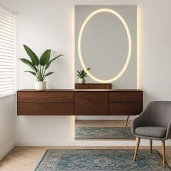 Lustro do toaletki w dwóch częściach z podświetleniem - LUMINA GLAM LED