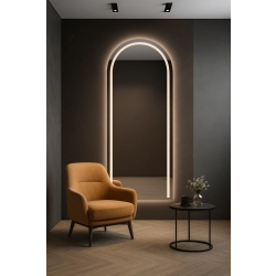 Lustro łazienkowe półowalne z podświetleniem - PLATO LED