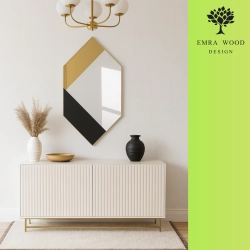 Ekskluzywne lustro dekoracyjne czarno złote - MADAM