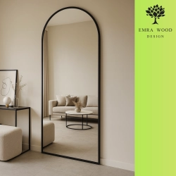 Lustro półowalne w ramie złotej MDF SLIM - DOMI - kolor do wyboru