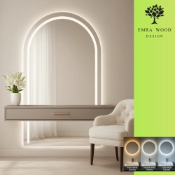 Lustro półowalne z podświetleniem - PLATO W DWÓCH CZĘŚCIACH LED