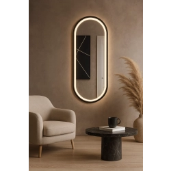 Lustro owalne w ramie mdf z podświetleniem - OSKAR LED II