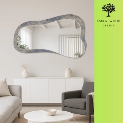 Nieregularne lustro na lustrze postarzanym morena - METRUM