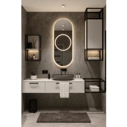 Lustro łazienkowe owalne z podświetleniem - LEO LED