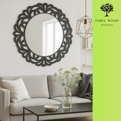 Dekoracyjne lustro w ażurowej ramie mdf - IDALIA