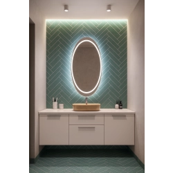 Lustro łazienkowe elipsa z podświetleniem - IWO LED
