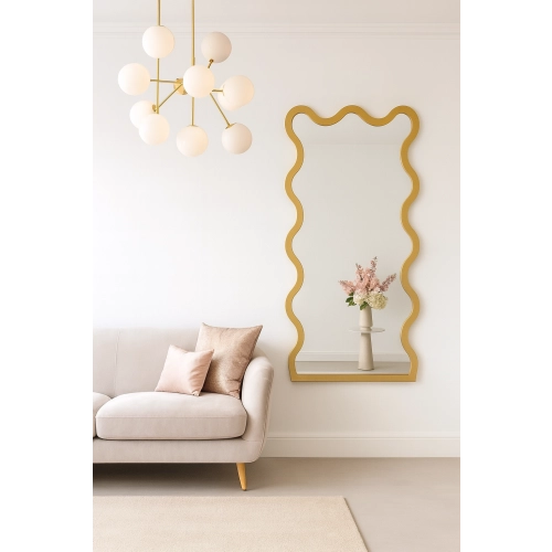 Lustro nieregularne w ramie mdf - TWIST – Blobs Mirrors Złota Rama