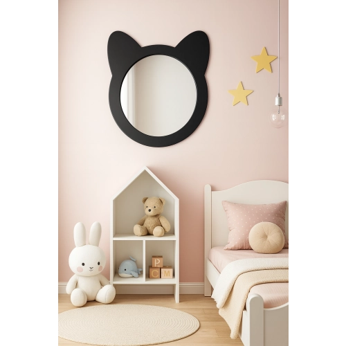 Lustro dekoracyjne ścienne dla dziecka w ramie mdf - KOTEK
